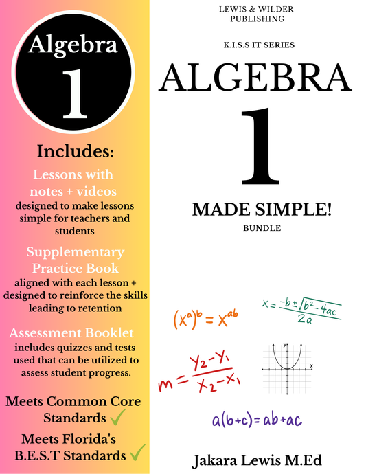 K.I.S.S IT Series: Algebra 1 Curriculum Bundle