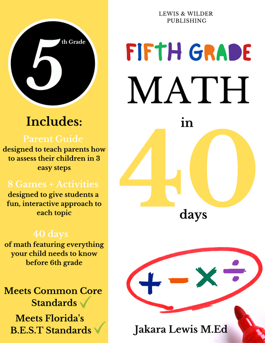 (PRE-ORDER: Will ship May 27th - May 29th) Math in 40 Days: Fifth Grade Edition