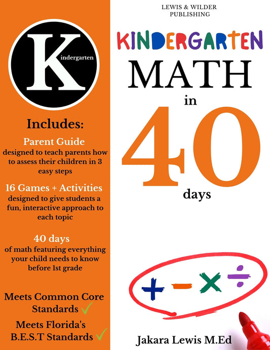 (PRE-ORDER: Will ship May 27th - May 29th) Math in 40 Days: Kindergarten Edition